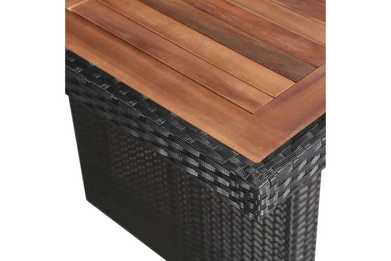 Hagebord 240x90x74 cm polyrotting og heltre akasie - Svart/Akasie - Hagemøbler - Hagebord - Spisebord ute