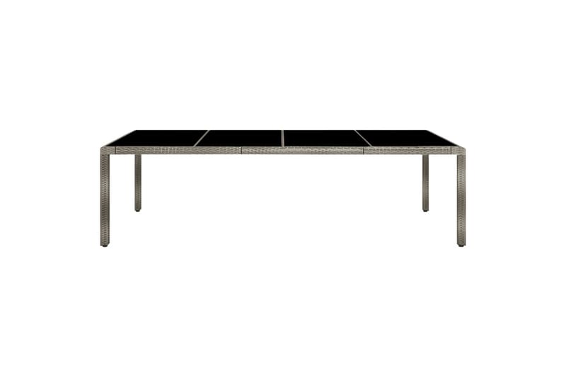 Hagebord 250x100x75 cm herdet glass og polyrotting grå - Grå - Hagemøbler - Hagebord - Spisebord ute