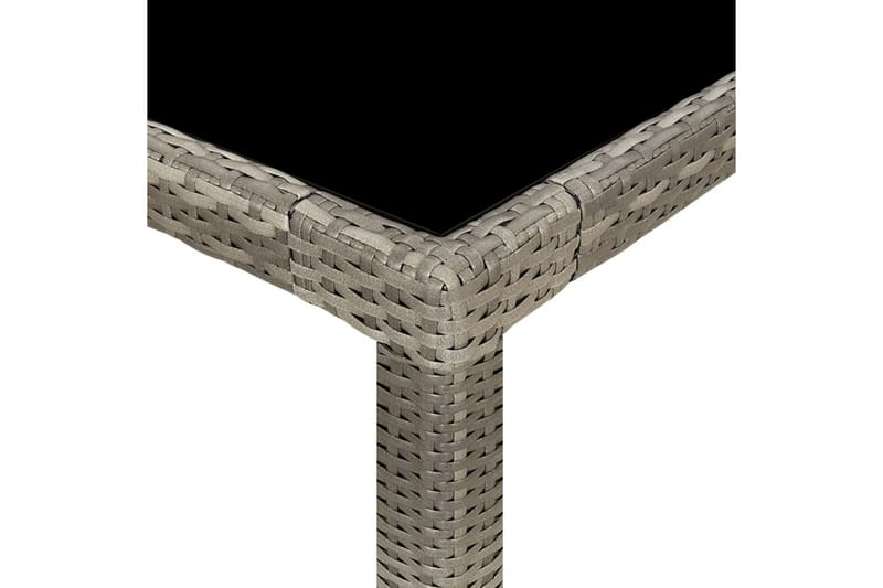Hagebord 250x100x75 cm herdet glass og polyrotting grå - Grå - Hagemøbler - Hagebord - Spisebord ute