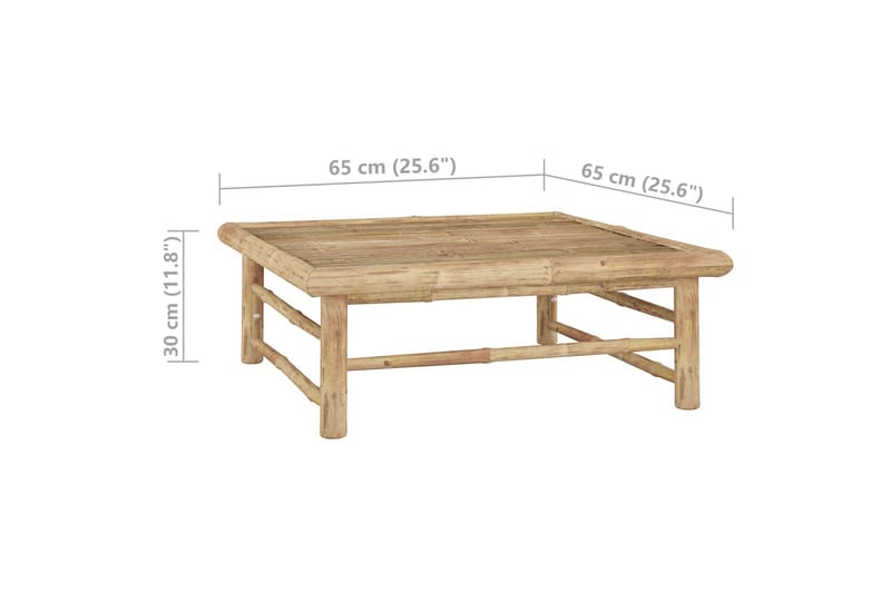 Hagebord 65x65x30 cm bambus - Brun - Hagemøbler - Hagebord - Spisebord ute