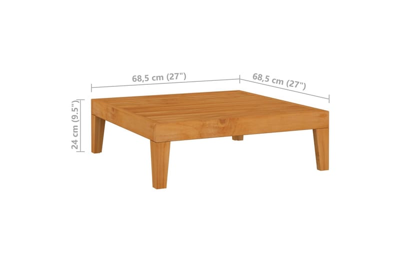Hagebord 68,5x68,5x24 cm heltre akasie - Brun - Hagemøbler - Hagebord - Spisebord ute