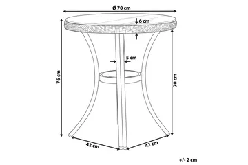 Hagebord 70 cm blå/Hvit mønster RIFREDDO - Blå - Hagemøbler - Hagebord - Spisebord ute