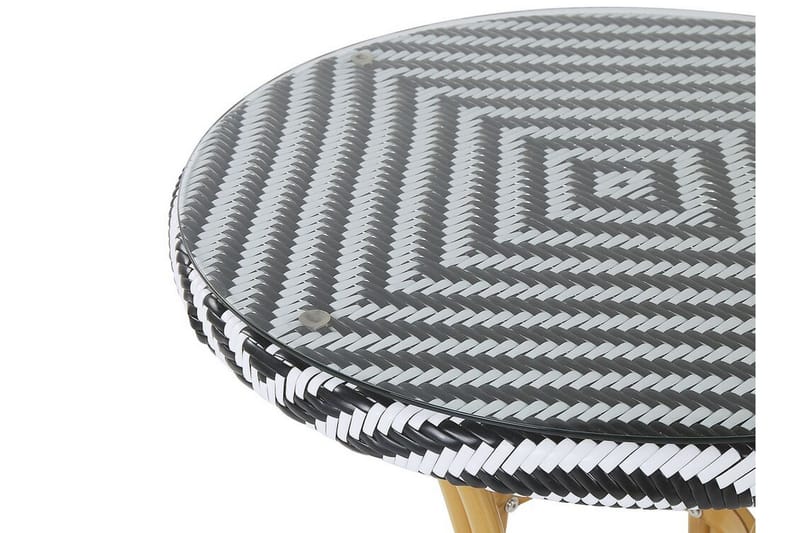 Hagebord 70 cm svart/Hvit mønster RIFREDDO - Svart - Spisebord ute