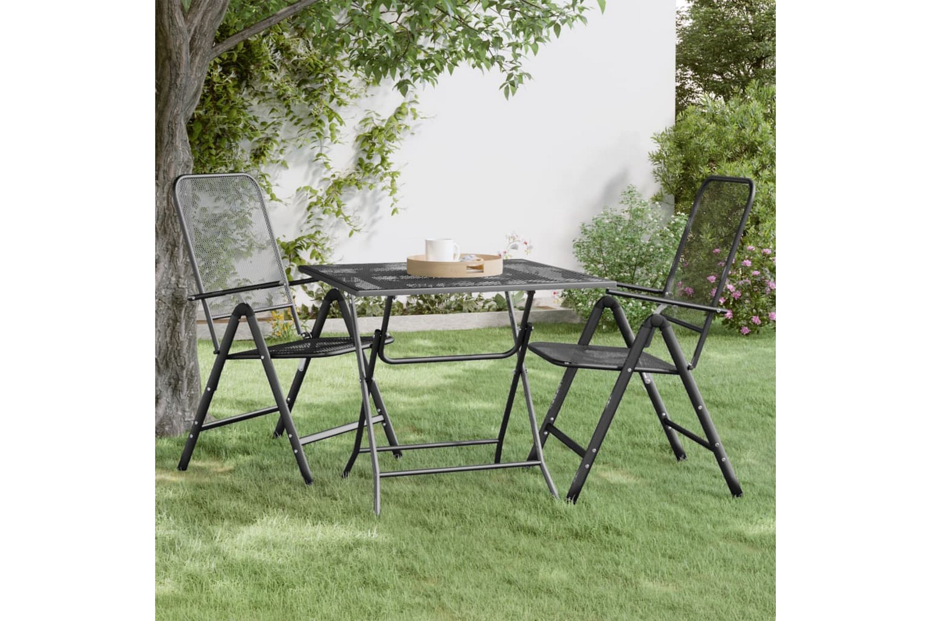 Hagebord 80x80x72 cm strekkmetall netting antrasitt - Antrasittgrå - Hagemøbler - Hagebord - Spisebord ute