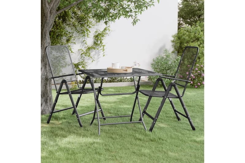 Hagebord 80x80x72 cm strekkmetall netting antrasitt - Antrasittgrå - Hagemøbler - Hagebord - Spisebord ute