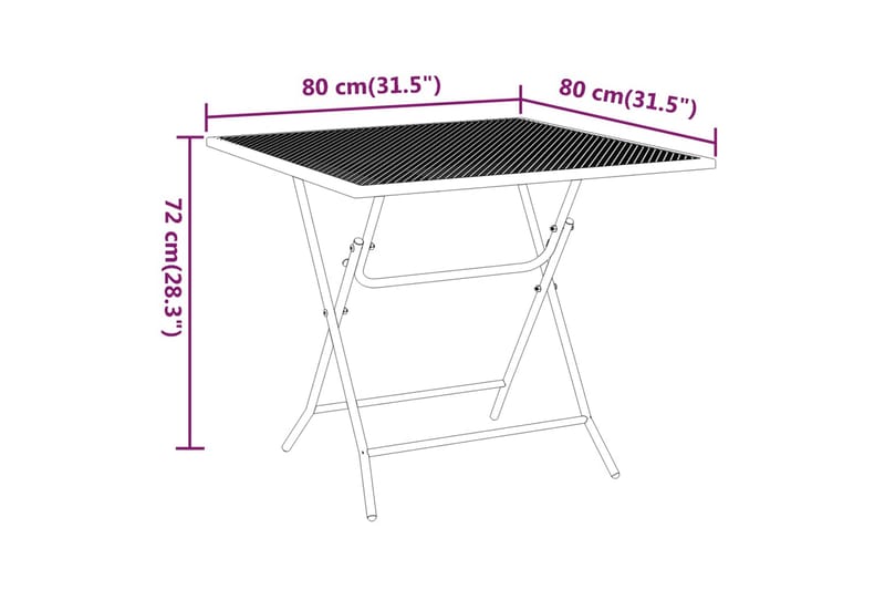 Hagebord 80x80x72 cm strekkmetall netting antrasitt - Antrasittgrå - Hagemøbler - Hagebord - Spisebord ute