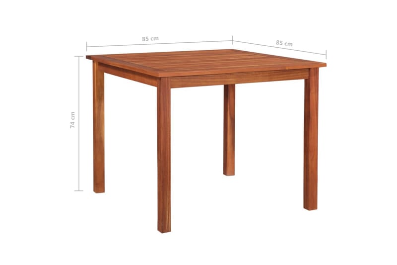 Hagebord 85x85x74 cm heltre akasie - Brun - Hagemøbler - Hagebord - Spisebord ute
