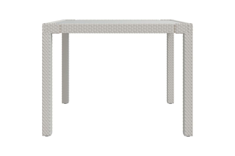 Hagebord 90x90x75 cm herdet glass og polyrotting hvit - Hvit - Hagemøbler - Hagebord - Spisebord ute