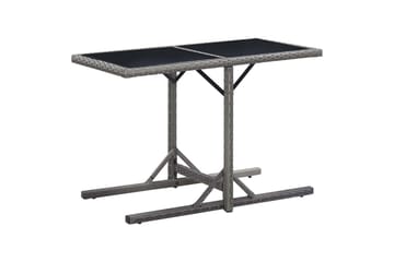 Hagebord antrasitt 110x53x72 cm glass & polyrotting - Hagemøbler - Hagebord - Spisebord ute