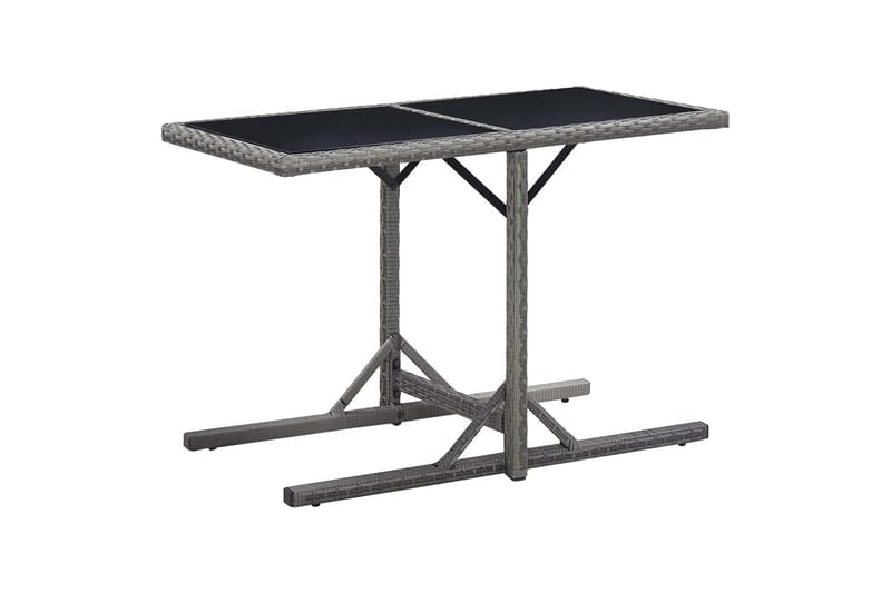 Hagebord antrasitt 110x53x72 cm glass & polyrotting - Hagemøbler - Hagebord - Spisebord ute
