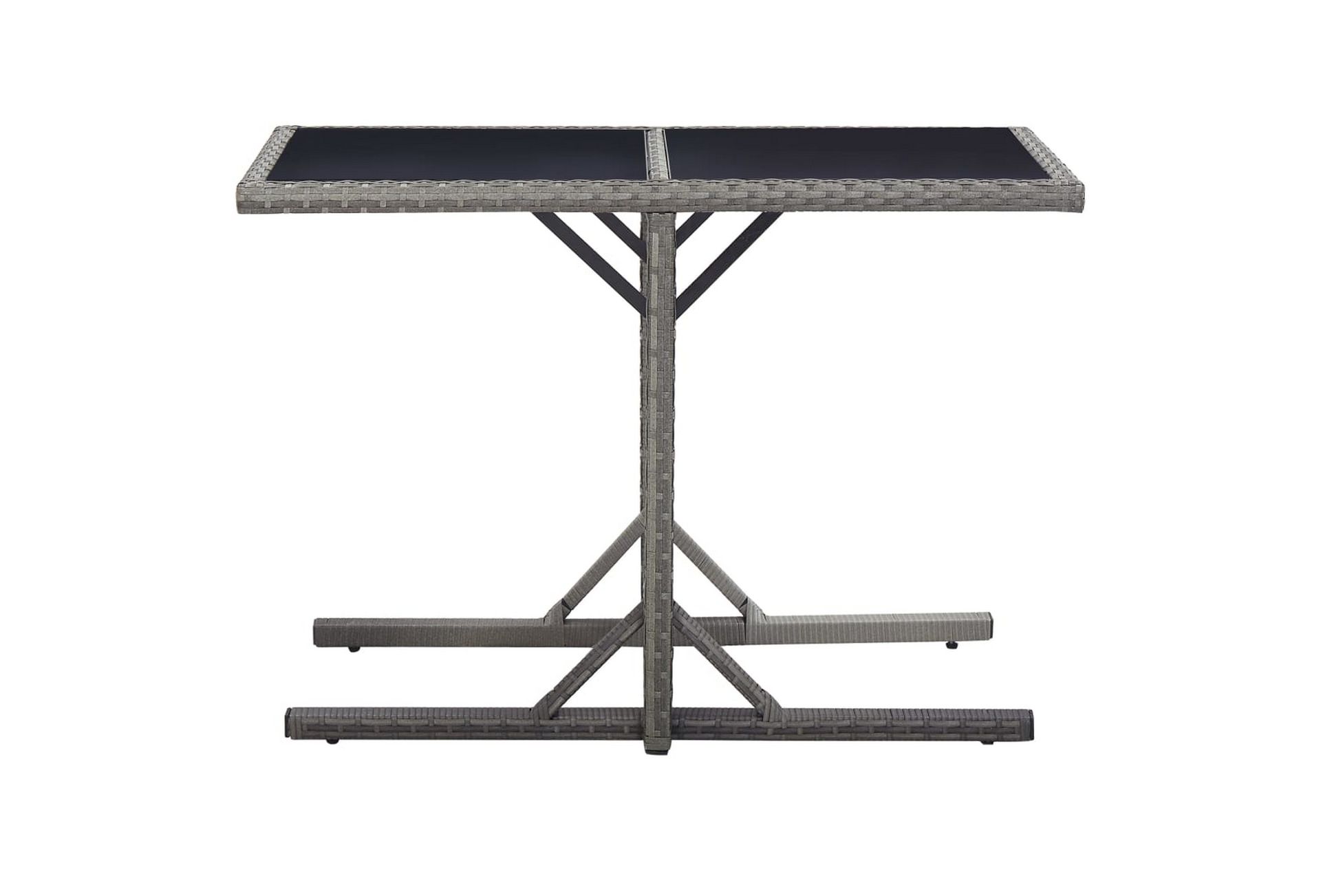 Hagebord antrasitt 110x53x72 cm glass & polyrotting - Hagemøbler - Hagebord - Spisebord ute