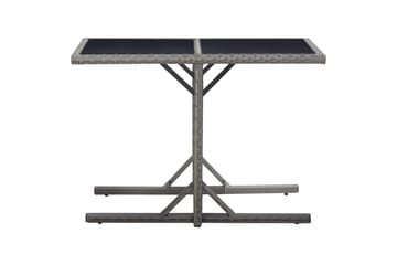 Hagebord antrasitt 110x53x72 cm glass & polyrotting - Hagemøbler - Hagebord - Spisebord ute