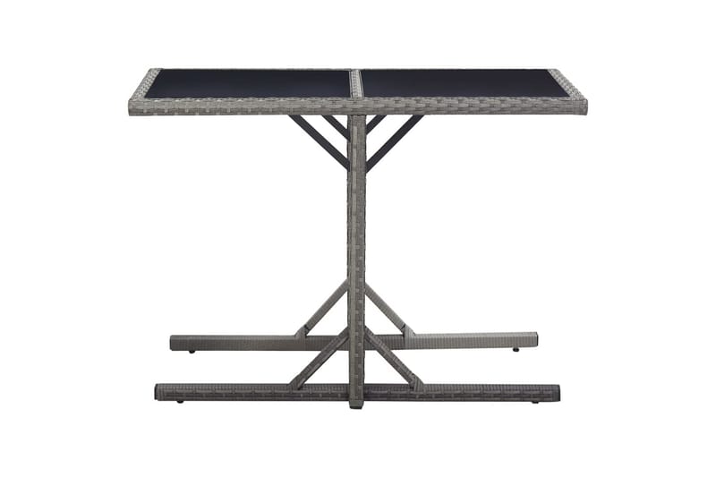 Hagebord antrasitt 110x53x72 cm glass & polyrotting - Hagemøbler - Hagebord - Spisebord ute