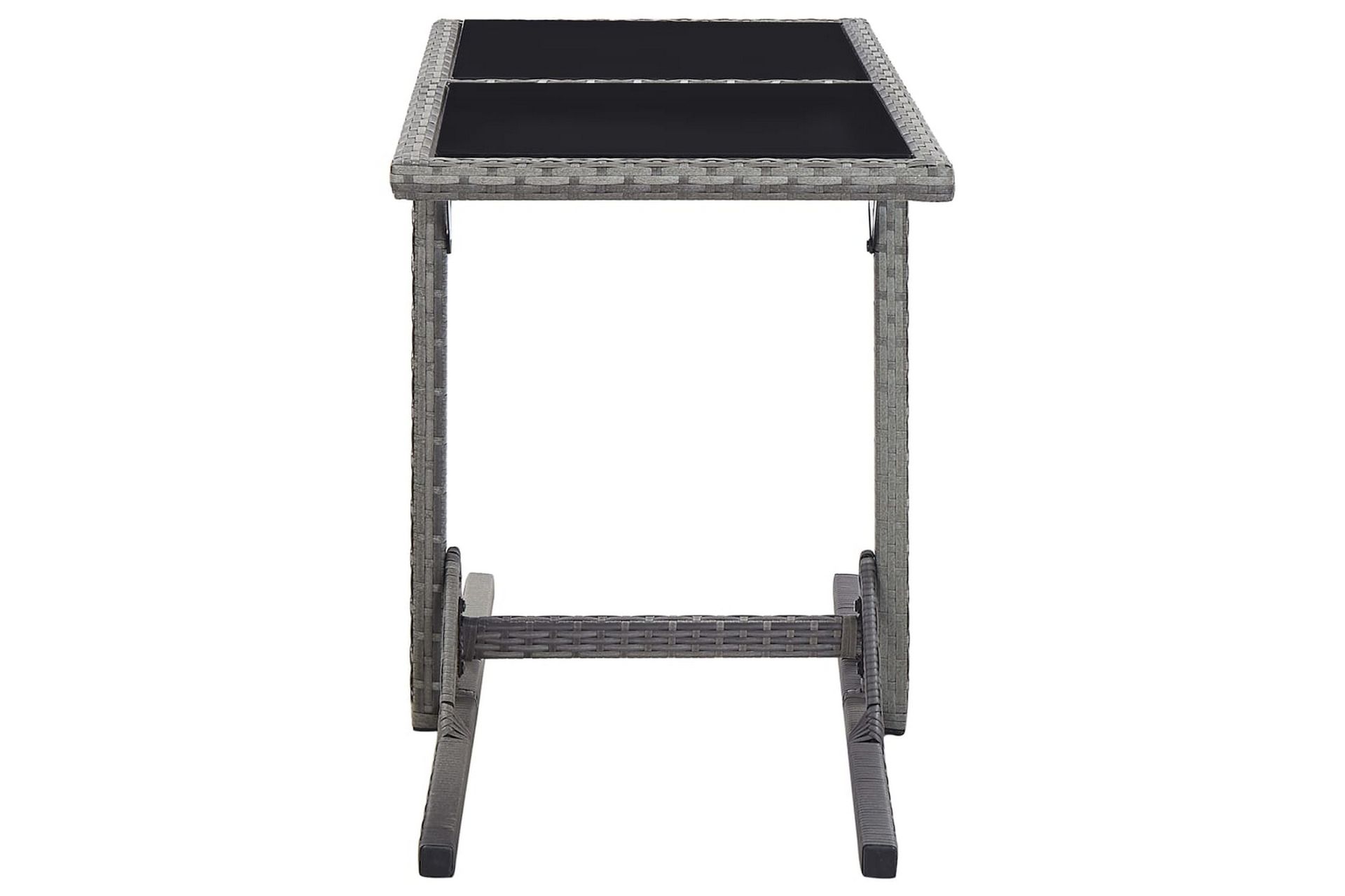 Hagebord antrasitt 110x53x72 cm glass & polyrotting - Hagemøbler - Hagebord - Spisebord ute