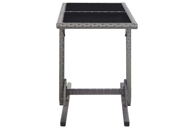 Hagebord antrasitt 110x53x72 cm glass & polyrotting - Hagemøbler - Hagebord - Spisebord ute