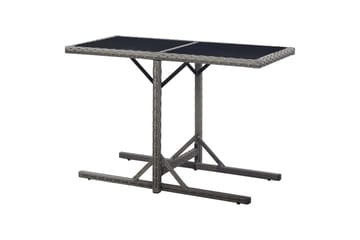 Hagebord antrasitt 110x53x72 cm glass & polyrotting - Hagemøbler - Hagebord - Spisebord ute