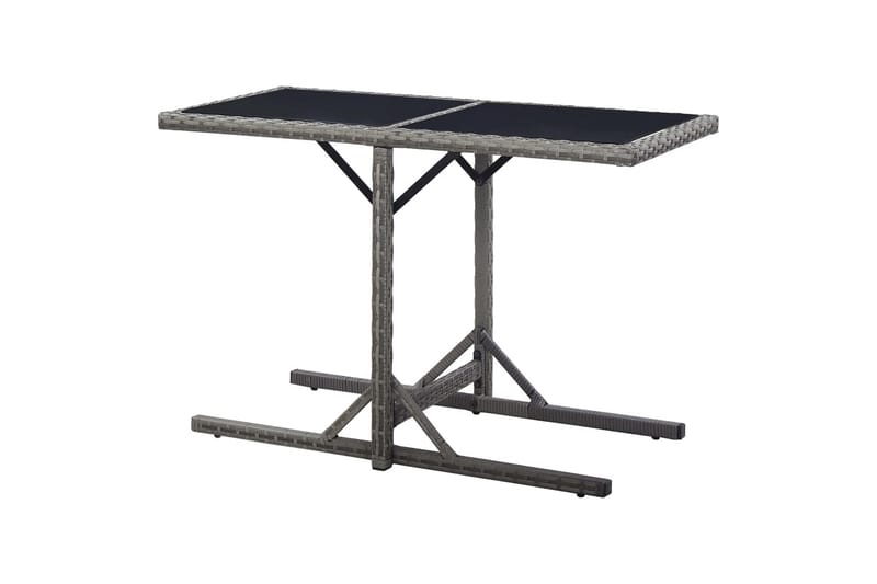 Hagebord antrasitt 110x53x72 cm glass & polyrotting - Hagemøbler - Hagebord - Spisebord ute