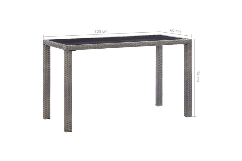 Hagebord antrasitt 123x60x74 cm polyrotting - Hagemøbler - Hagebord - Spisebord ute
