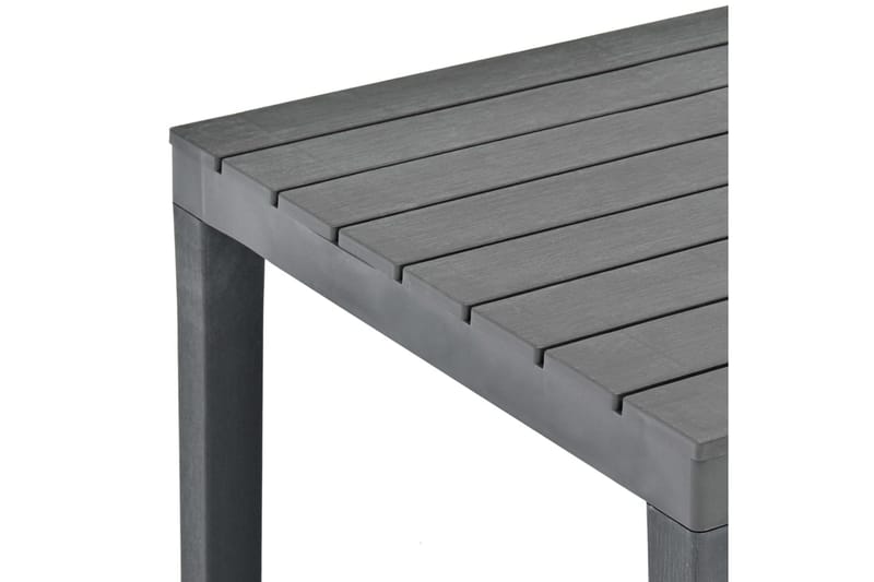 Hagebord antrasitt 78x78x72 cm plast - Grå - Hagemøbler - Hagebord - Spisebord ute