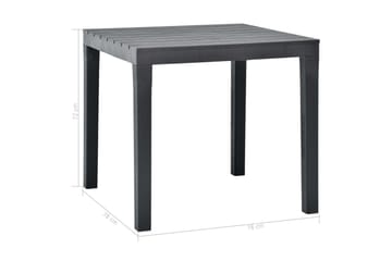 Hagebord antrasitt 78x78x72 cm plast - Grå - Hagemøbler - Hagebord - Spisebord ute