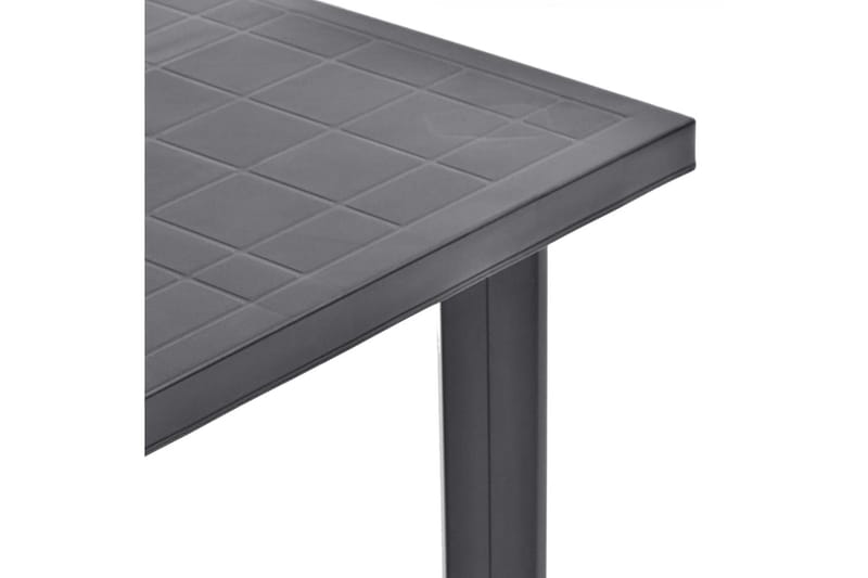 Hagebord antrasitt 80x75x72 cm plast - Grå - Hagemøbler - Hagebord - Spisebord ute