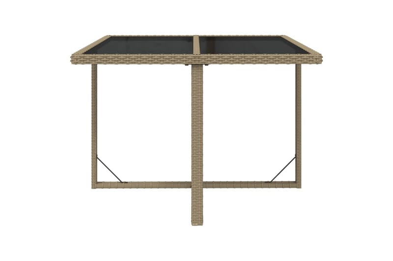 Hagebord beige 109x107x74 cm polyrotting og glass - Beige - Hagemøbler - Hagebord - Spisebord ute