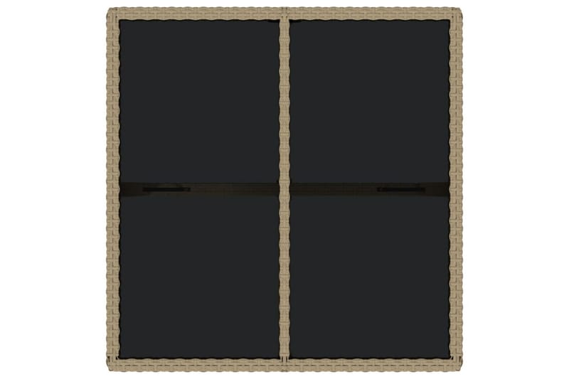 Hagebord beige 109x107x74 cm polyrotting og glass - Beige - Hagemøbler - Hagebord - Spisebord ute