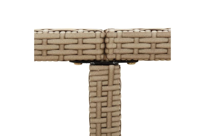 Hagebord beige 109x107x74 cm polyrotting og glass - Beige - Hagemøbler - Hagebord - Spisebord ute