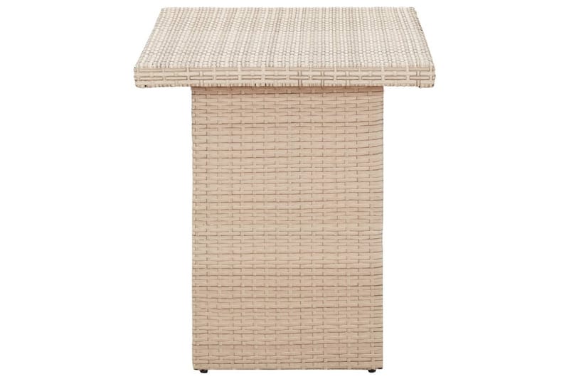 Hagebord beige 110x60x67 cm polyrotting - Grå - Hagemøbler - Hagebord - Spisebord ute