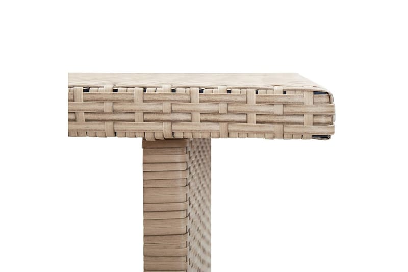 Hagebord beige 110x60x67 cm polyrotting - Grå - Hagemøbler - Hagebord - Spisebord ute
