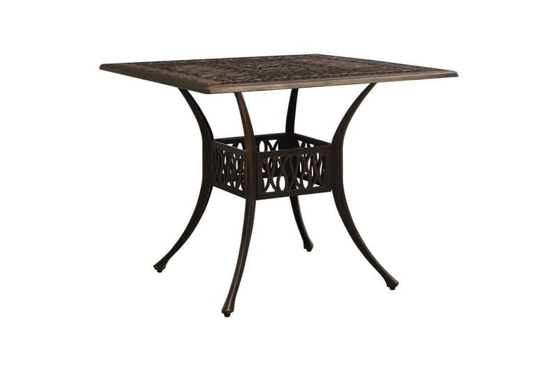Hagebord bronse 90x90x73 cm støpt aluminium - Brun - Hagemøbler - Hagebord - Spisebord ute