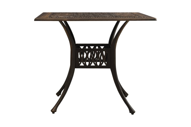 Hagebord bronse 90x90x73 cm støpt aluminium - Brun - Hagemøbler - Hagebord - Spisebord ute