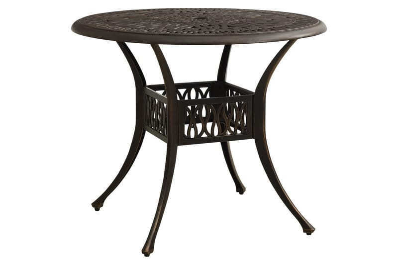 Hagebord bronse 90x90x74 cm støpt aluminium - Brun - Hagemøbler - Hagebord - Spisebord ute