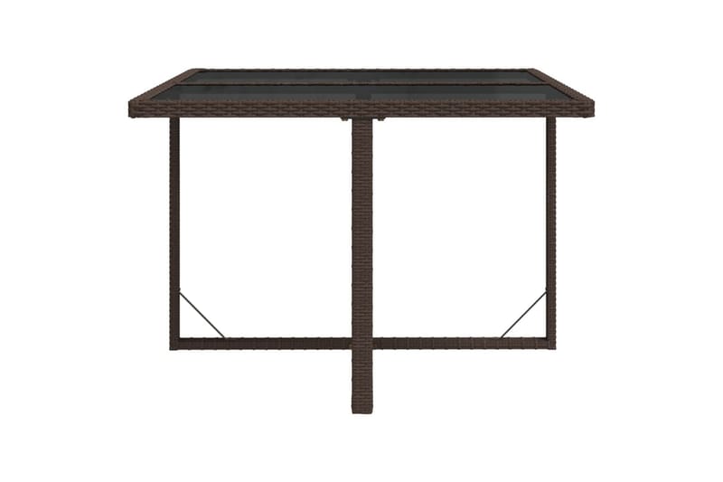 Hagebord brun 109x107x74 cm polyrotting og glass - Brun - Hagemøbler - Hagebord - Spisebord ute