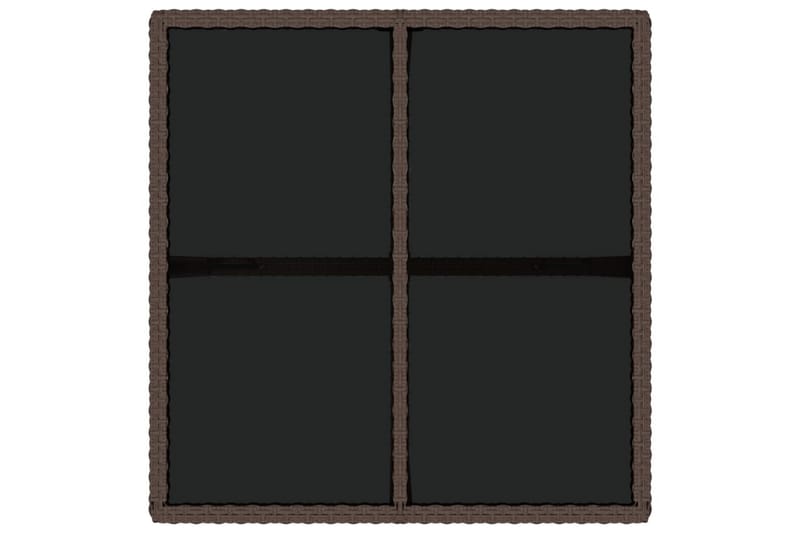 Hagebord brun 109x107x74 cm polyrotting og glass - Brun - Hagemøbler - Hagebord - Spisebord ute