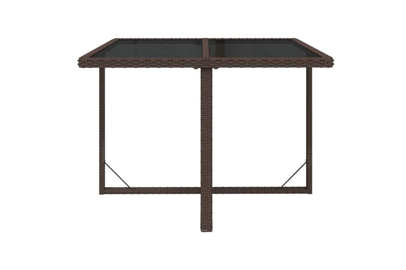 Hagebord brun 109x107x74 cm polyrotting og glass - Brun - Hagemøbler - Hagebord - Spisebord ute