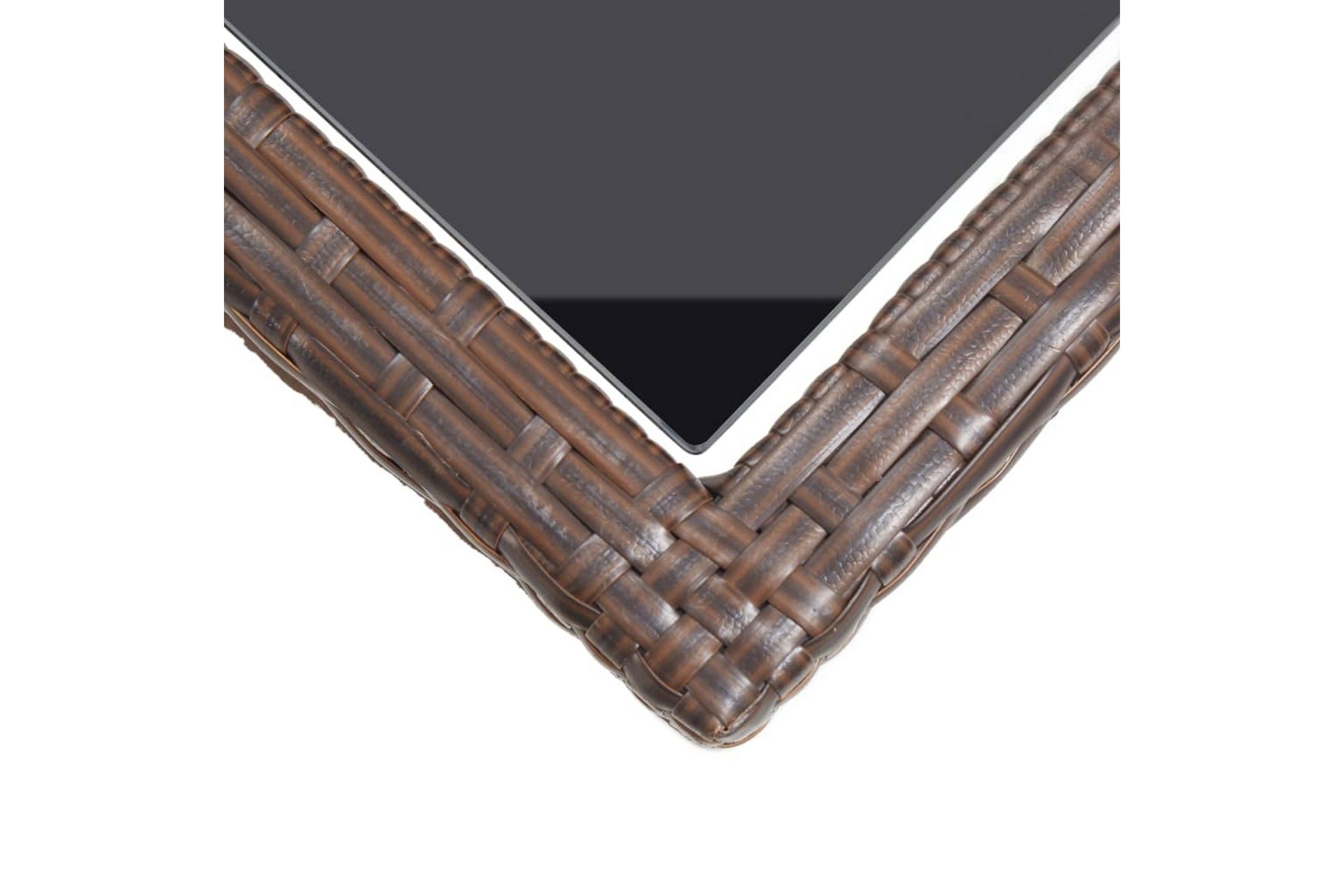 Hagebord brun 110x53x72 cm glass og polyrotting - Hagemøbler - Hagebord - Spisebord ute