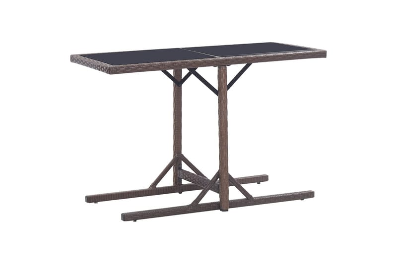 Hagebord brun 110x53x72 cm glass og polyrotting - Hagemøbler - Hagebord - Spisebord ute