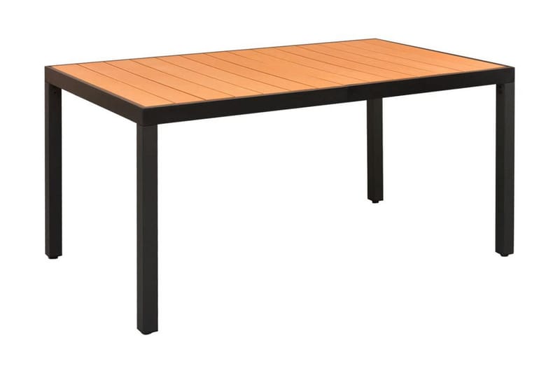 Hagebord brun 150x90x74 cm aluminium og WPC - WPC/Svart - Hagemøbler - Hagebord - Spisebord ute