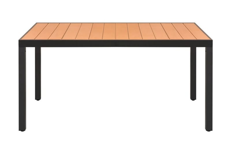 Hagebord brun 150x90x74 cm aluminium og WPC - WPC/Svart - Hagemøbler - Hagebord - Spisebord ute