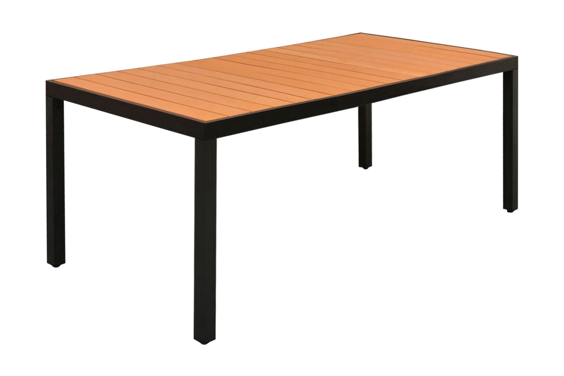 Hagebord brun 185x90x74 cm aluminium og WPC - WPC/Svart - Hagemøbler - Hagebord - Spisebord ute