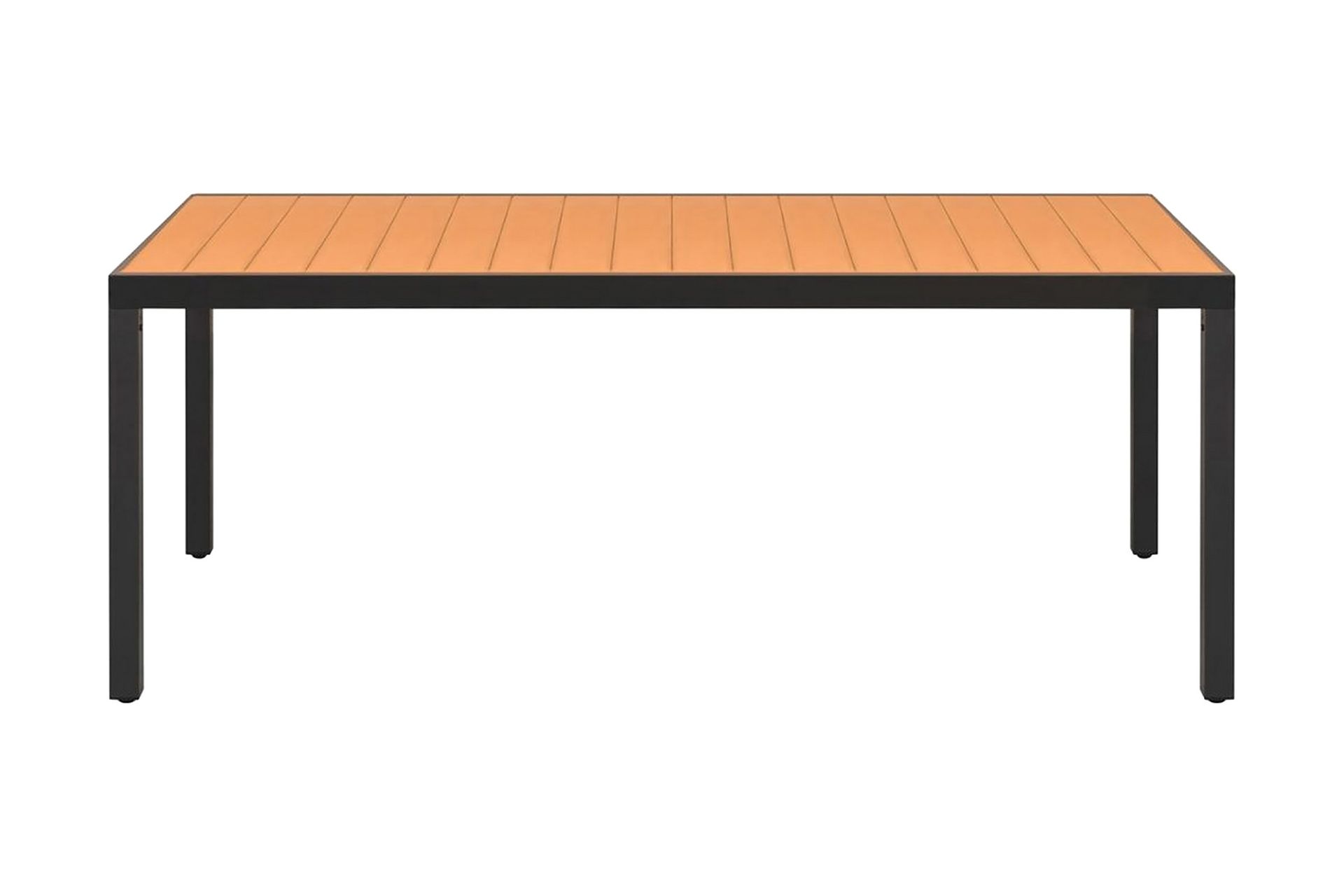 Hagebord brun 185x90x74 cm aluminium og WPC - WPC/Svart - Hagemøbler - Hagebord - Spisebord ute