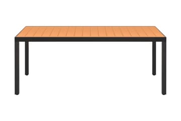 Hagebord brun 185x90x74 cm aluminium og WPC - WPC/Svart - Hagemøbler - Hagebord - Spisebord ute