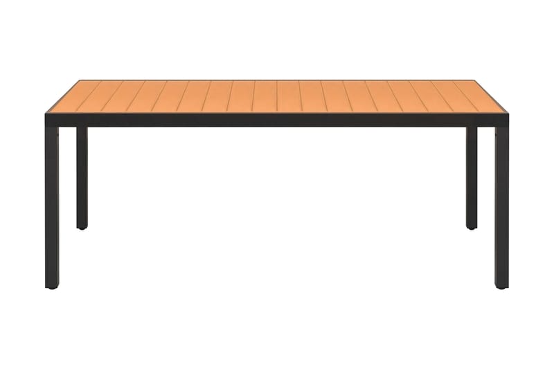Hagebord brun 185x90x74 cm aluminium og WPC - WPC/Svart - Hagemøbler - Hagebord - Spisebord ute