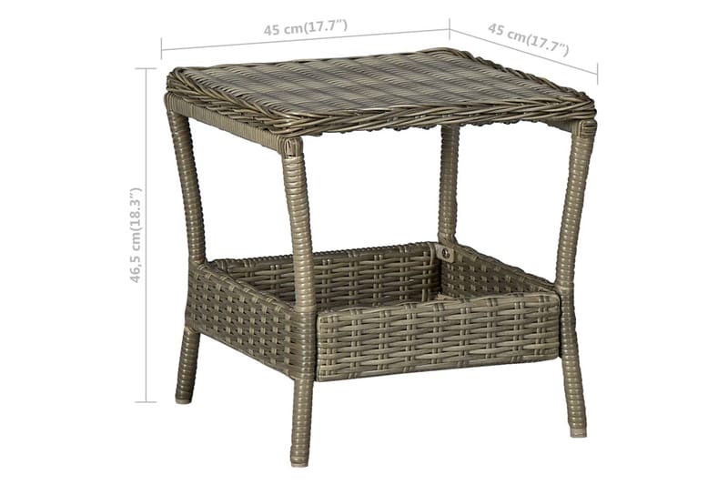 Hagebord brun 45x45x46,5 cm polyrotting - Brun - Hagemøbler - Hagebord - Spisebord ute