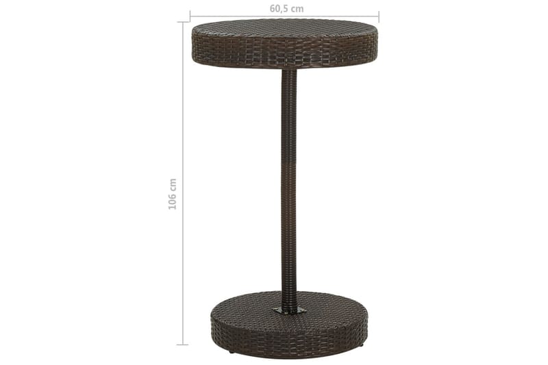 Hagebord brun 60,5x106 cm polyrotting - Brun - Hagemøbler - Hagebord - Spisebord ute