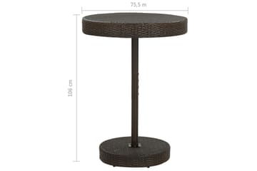 Hagebord brun 75,5x106 cm polyrotting - Brun - Hagemøbler - Hagebord - Spisebord ute