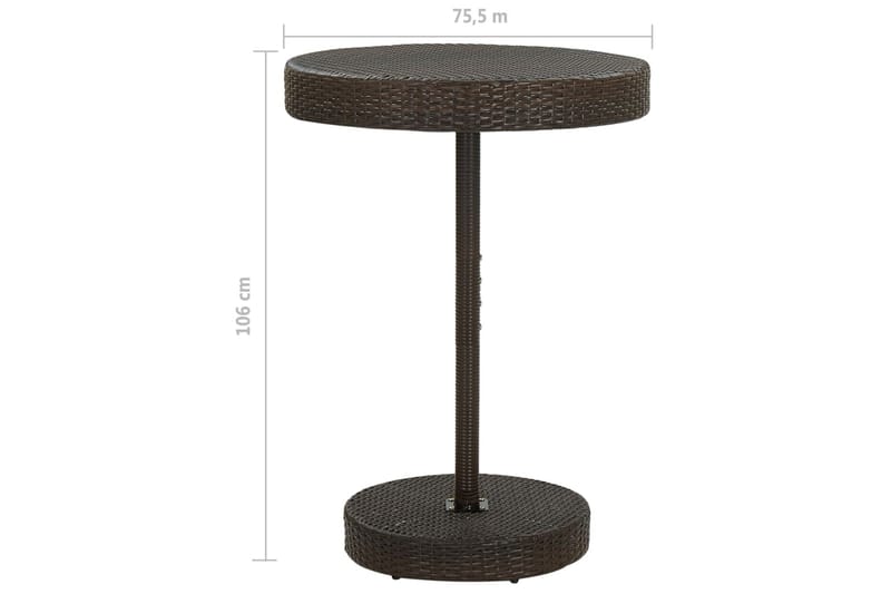 Hagebord brun 75,5x106 cm polyrotting - Brun - Hagemøbler - Hagebord - Spisebord ute