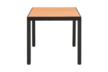 Hagebord brun 80x80x74 cm aluminium og WPC - WPC/Svart - Hagemøbler - Hagebord - Spisebord ute