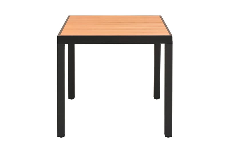 Hagebord brun 80x80x74 cm aluminium og WPC - WPC/Svart - Hagemøbler - Hagebord - Spisebord ute